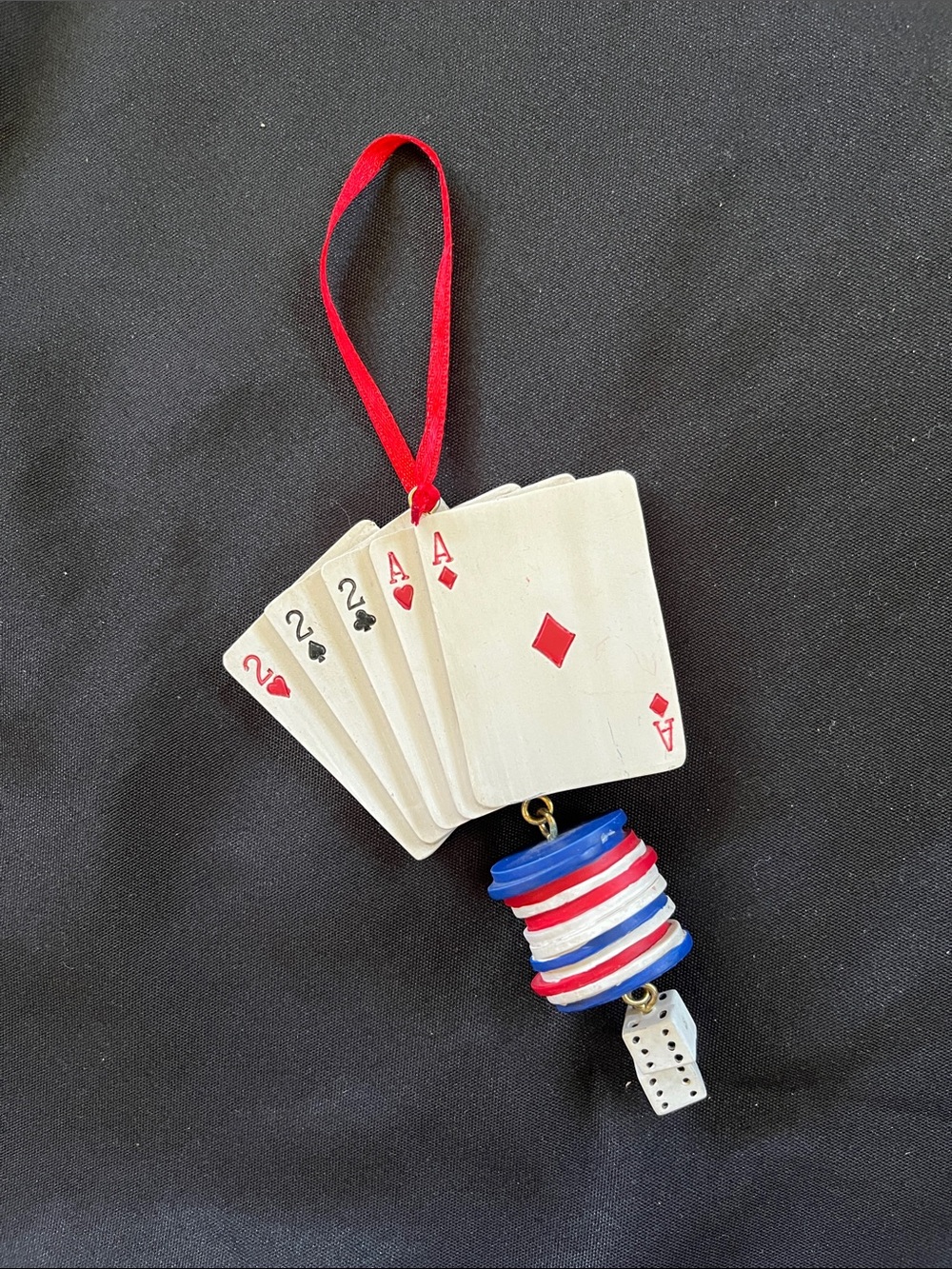Casino Theme Christmas Ornaments Playing Cards Poker Chips Dice Gambler